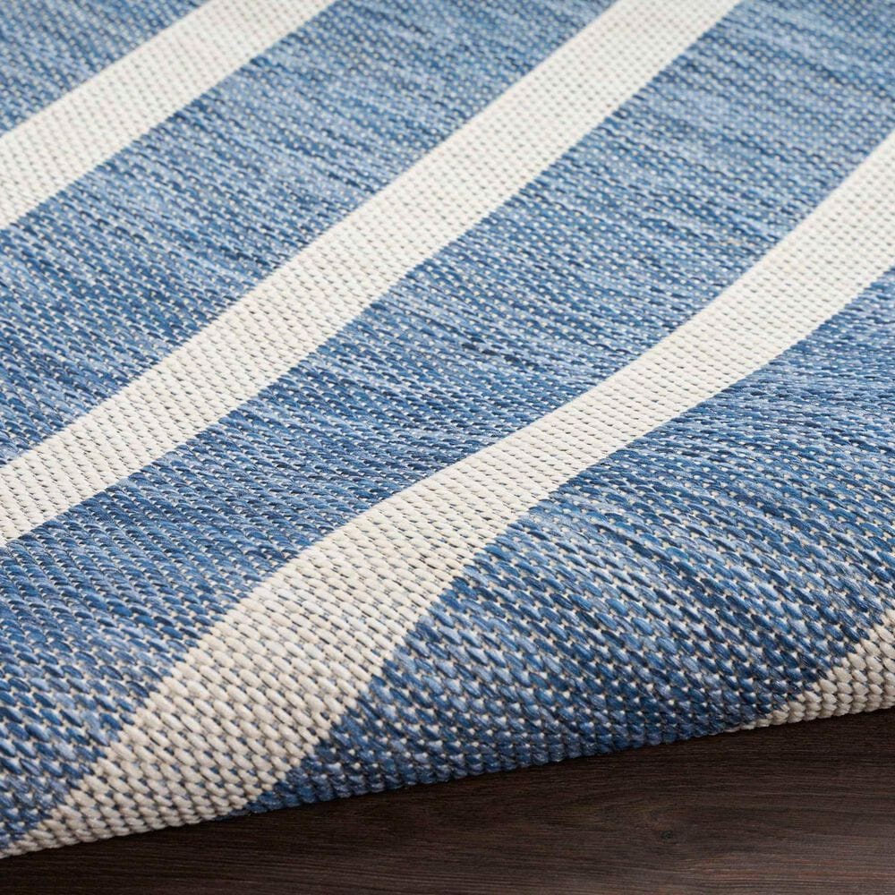 Nourison Positano POS03 Navy and Ivory 2&#39; x 6&#39; Indoor/Outdoor Runner, , large