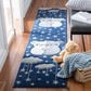 Safavieh Carousel Animals 2" x 8" Navy and Grey Kids Runner, , large