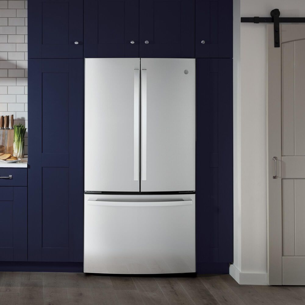 GE Appliances 23.1 Cu. Ft. Counter Depth French Door Refrigerator in Stainless Steel, , large