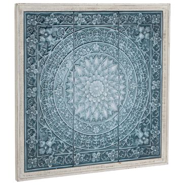 Maple and Jade 34" x 33" Floral Wall Decor in Turquoise, , large