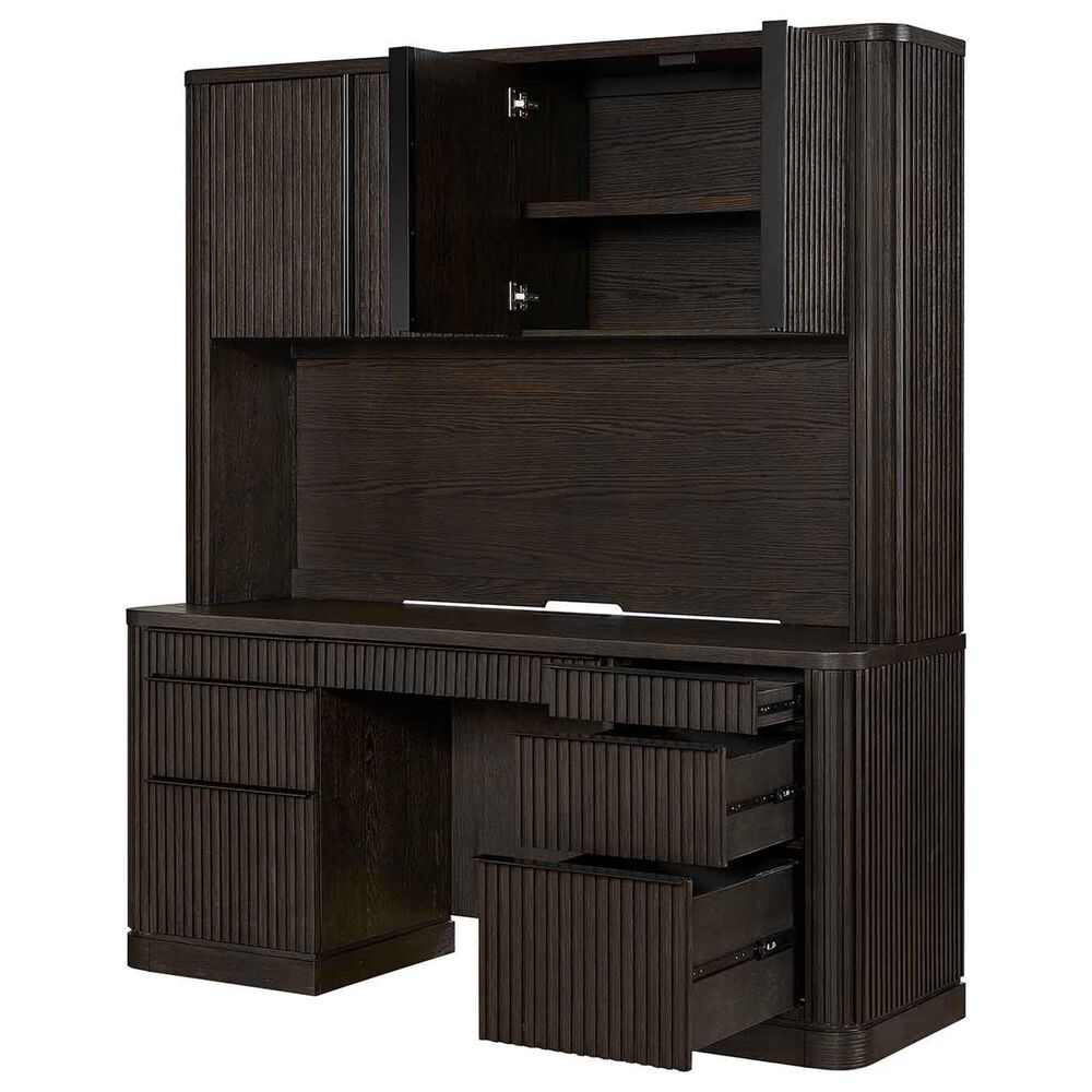 Wycliff Bay Tulane Office Credenza with Hutch in Dark Chocolate, , large