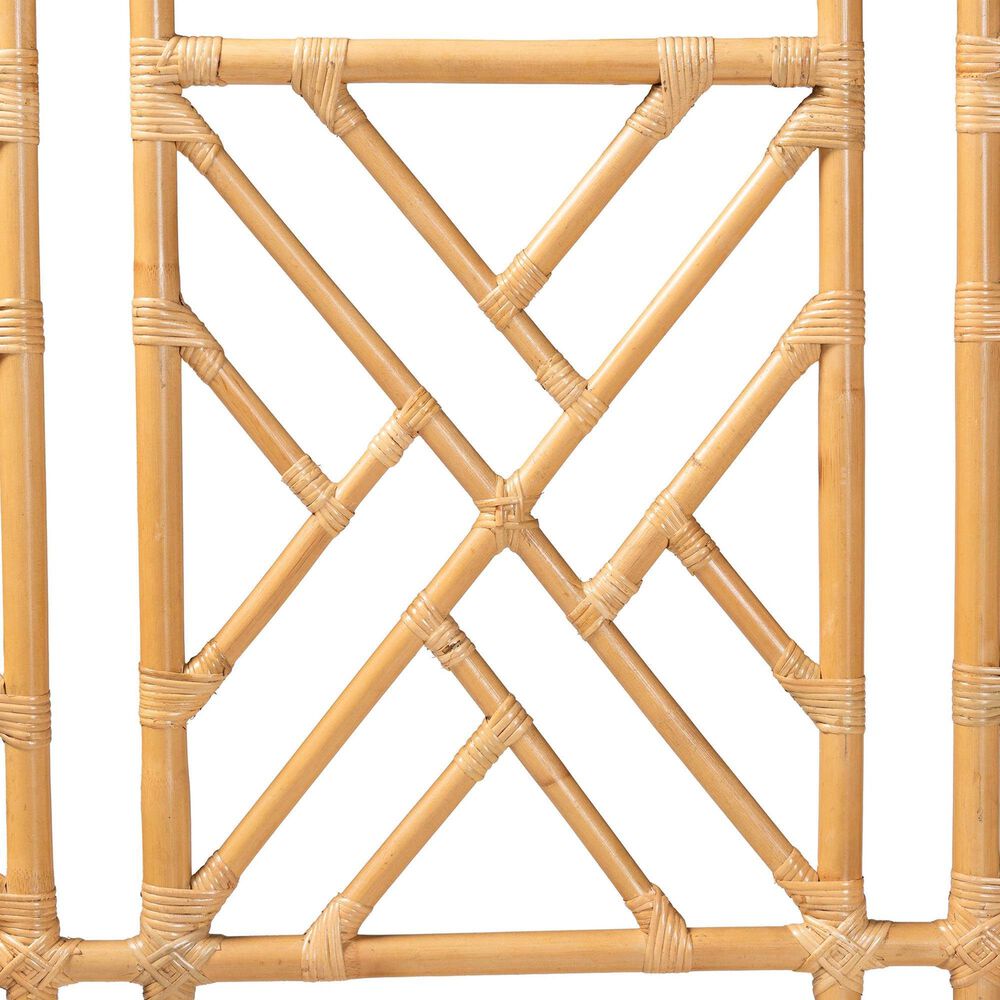 Baxton Studio Karavo King Standalone Headboard in Natural Rattan, , large