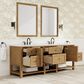 James Martin Breckenridge 84" Double Bathroom Vanity in Light Natural Oak with 3 cm White Zeus Top and Rectangular Sinks, , large