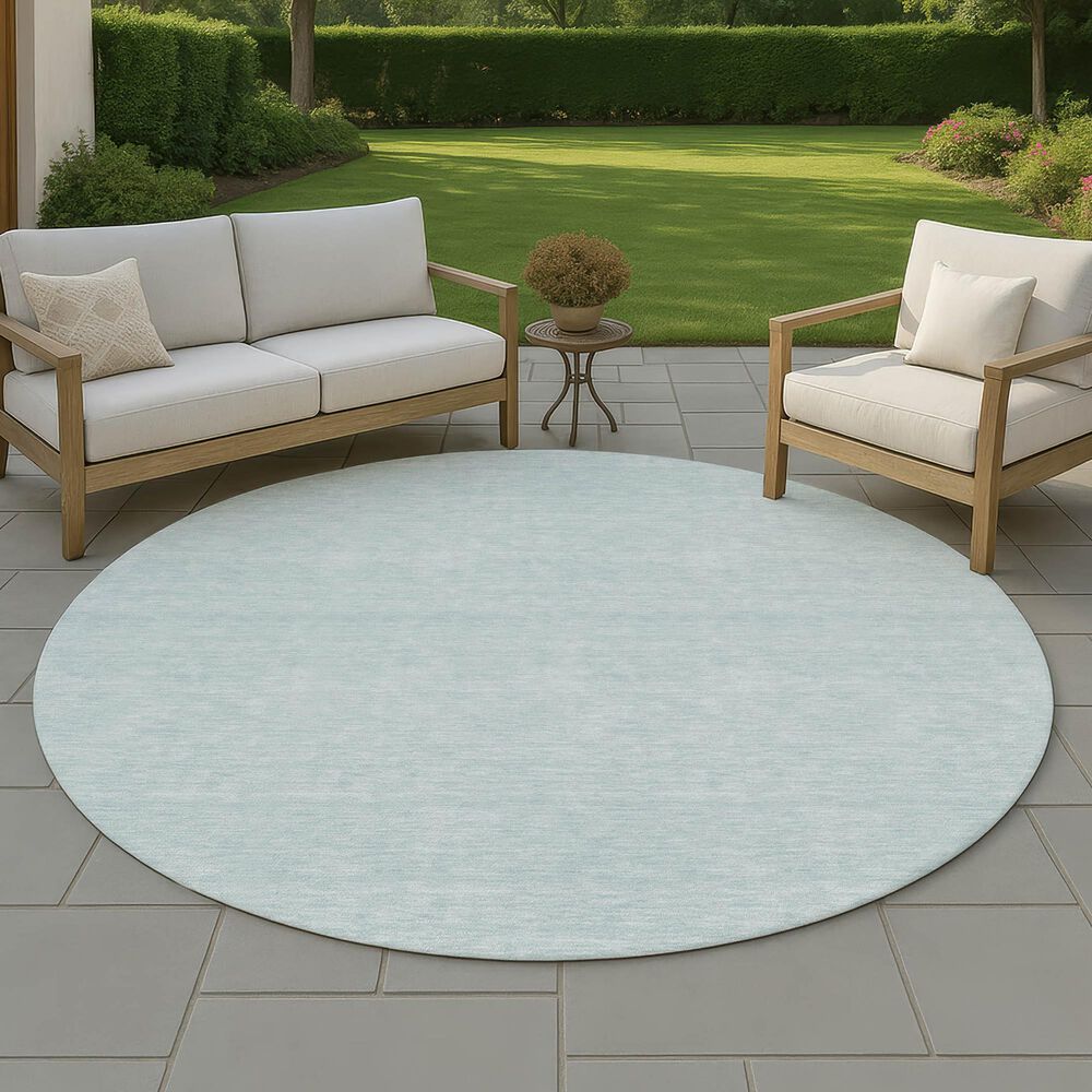 Dalyn Rug Company Soft Essentials Solid Sky 8' Round Area Rug, , large