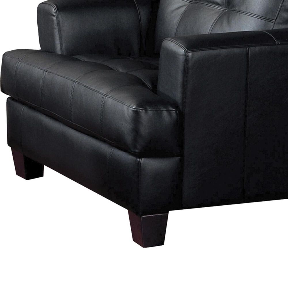 Pacific Landing Black Bonded Leather Arm Chair, , large