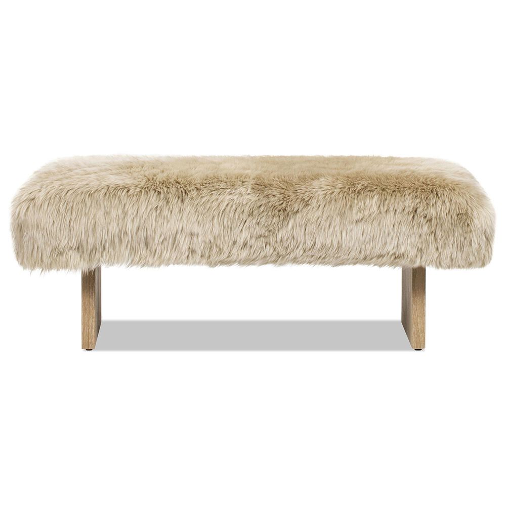 Jennifer Taylor Home Leda Accent Bench with Natural Blonde Upholstered in Natural, , large