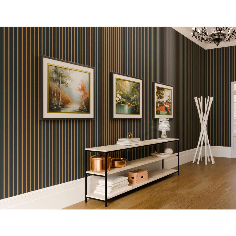 Paramount Matte Black and Bronze 11.8" x 109" Wall Panel, , large