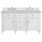 James Martin Vanities Lorelai 60" Double Bathroom Vanity in Bright White with 3 cm Ethereal Noctis Silestone Top, Rectangular Sinks and FreePower Wireless Charger, , large