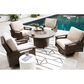 Ashley Paradise Trail 5-Piece Fire Pit Chat Set in Beige, , large