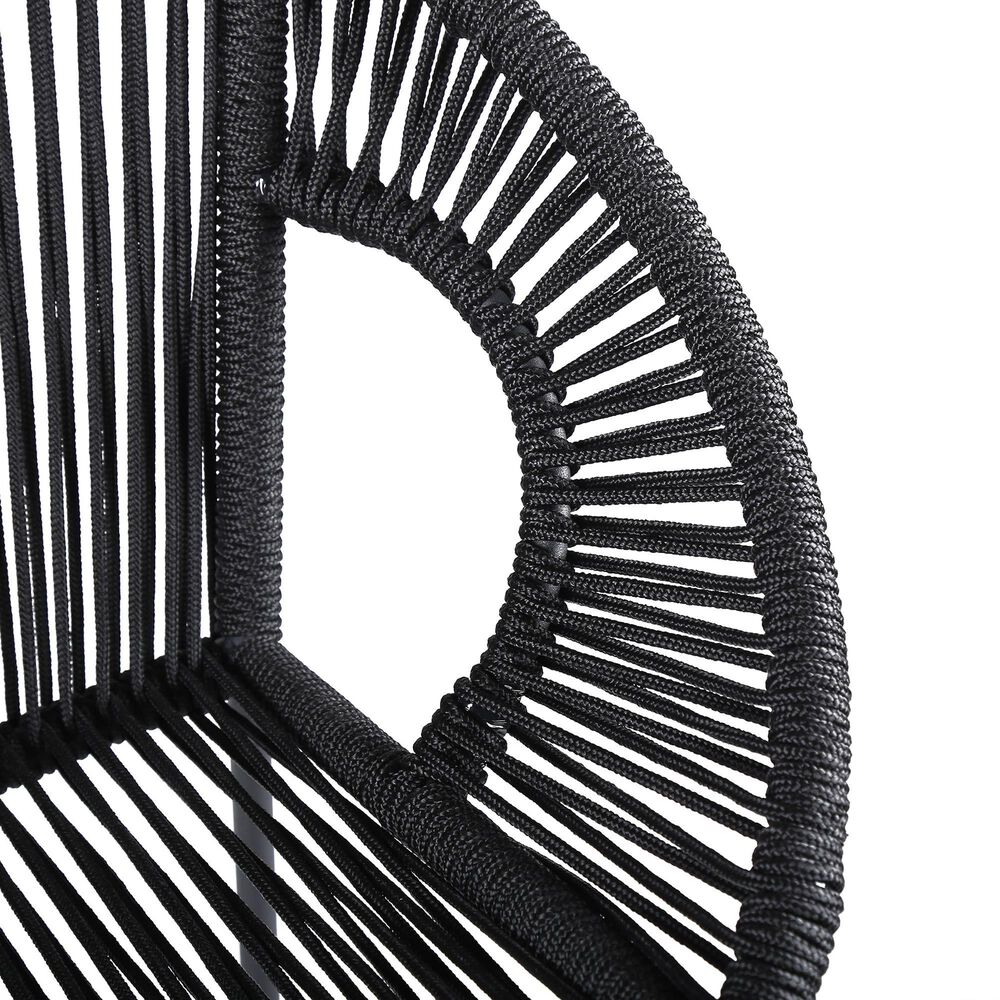 Armen Living Acapulco Patio Bar Stool in Black, , large