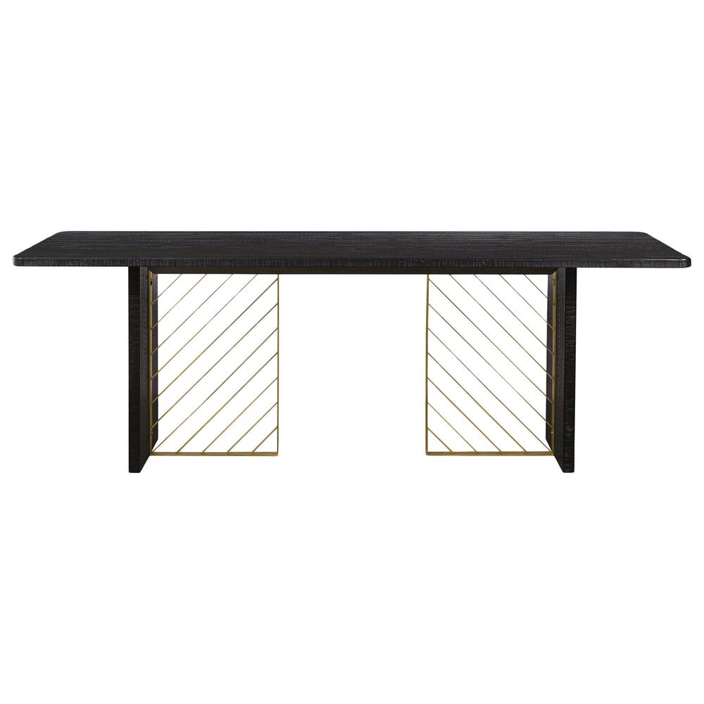 Blue River Monaco Dining Table in Black and Antique Gold - Table Only, , large