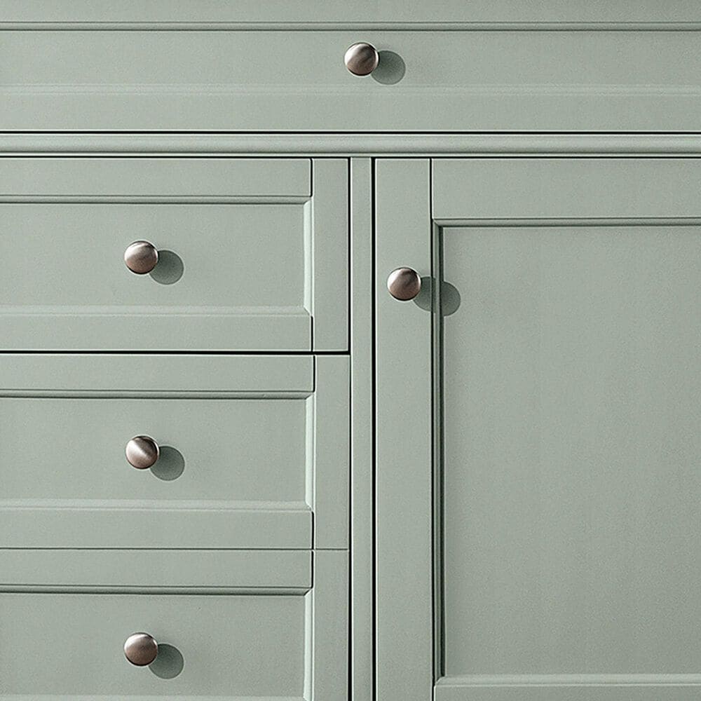 James Martin Vanities Brittany 36" Single Bathroom Vanity in Sage Green with Single Hole 3 cm White Zeus Quartz Top and Rectangular Sink, , large