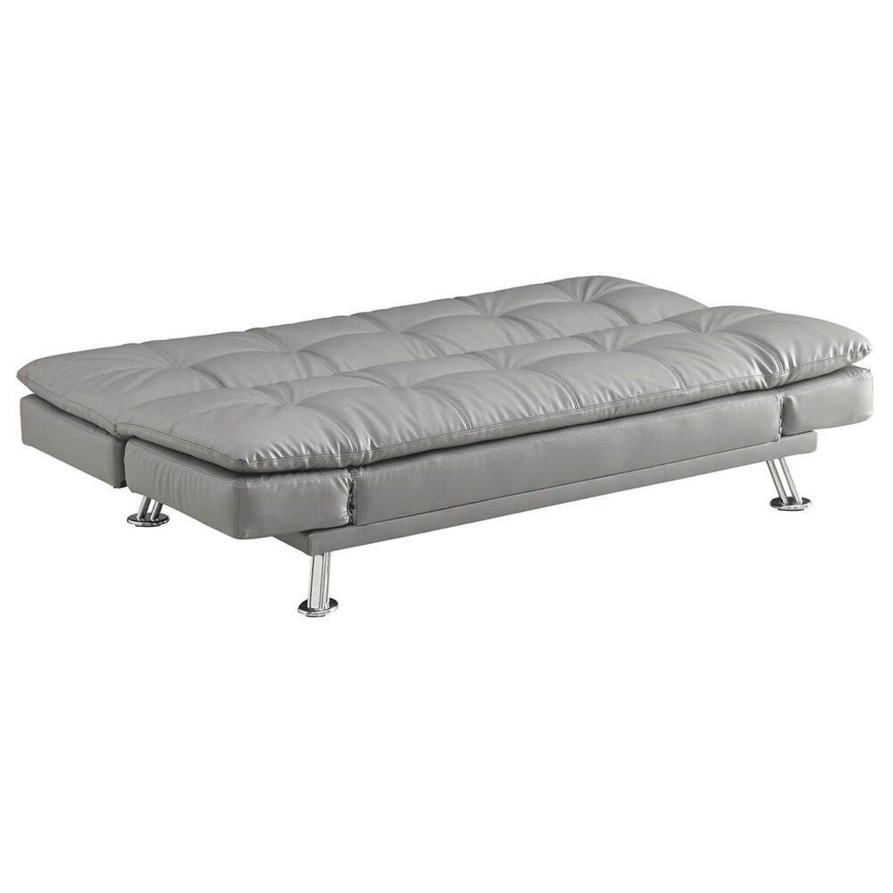 Pacific Landing Dilleston Convertible Sofa with Silver Leg in Dark Grey, , large