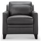 Italiano Furniture Fletcher Leather Chair in Charcoal Gray, , large