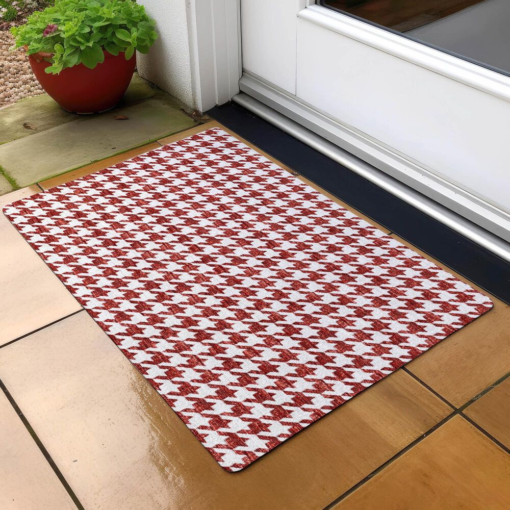 Dalyn Rug Company Hinton 1&#39;8&quot; x 2&#39;6&quot; Red Indoor/Outdoor Area Rug, , large