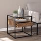 Southern Enterprises Olivern End Table in Black and Natural, , large