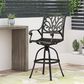 Hearth and Haven Outdoor Aluminum Swivel Barstool with Scrolled Arms in Bronze, , large