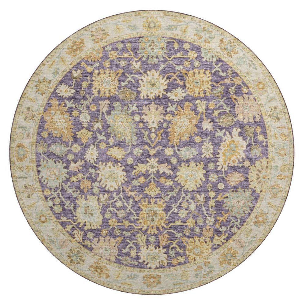 Dalyn Rug Company Hatay HY2 8" Round Eggplant Area Rug, , large