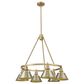 Golden Lighting Orwell 6-Light Chandelier with Aged Brass Shade in Brushed Champagne Bronze, , large