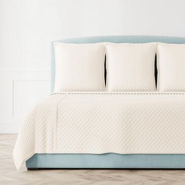 Ann Gish Basketweave Quilted King Coverlet in Natural, , large