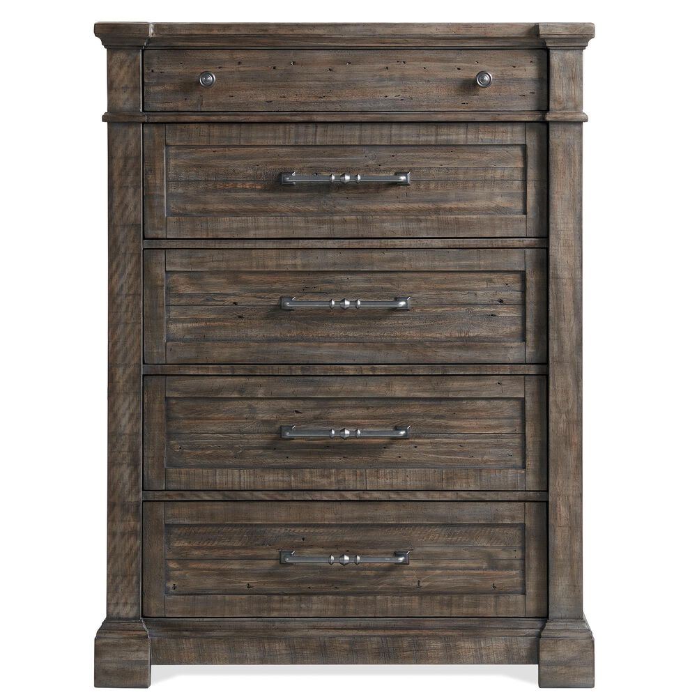 Shannon Hills Bradford 5 Drawer Chest in Rustic Coffee Brown, , large