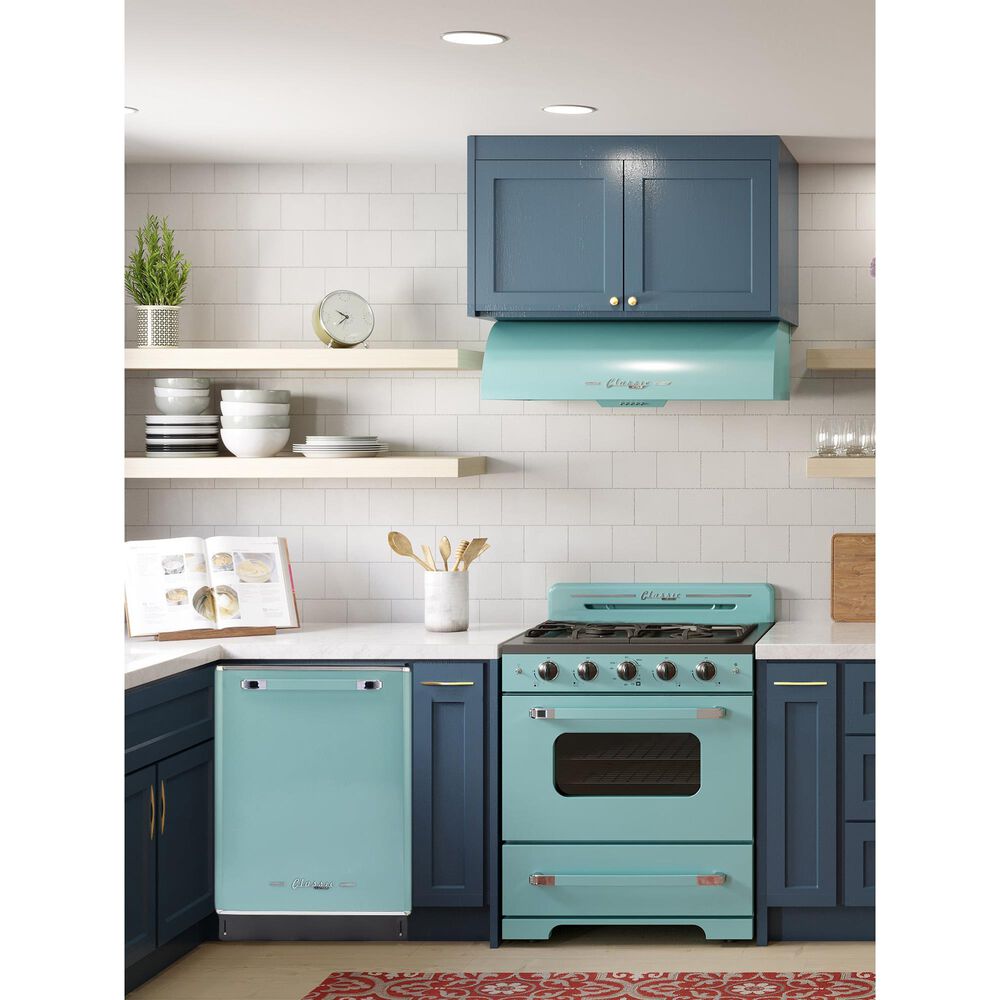 Unique Appliances Classic Retro 24" Top Control Dishwasher in Summer Mint Green, , large