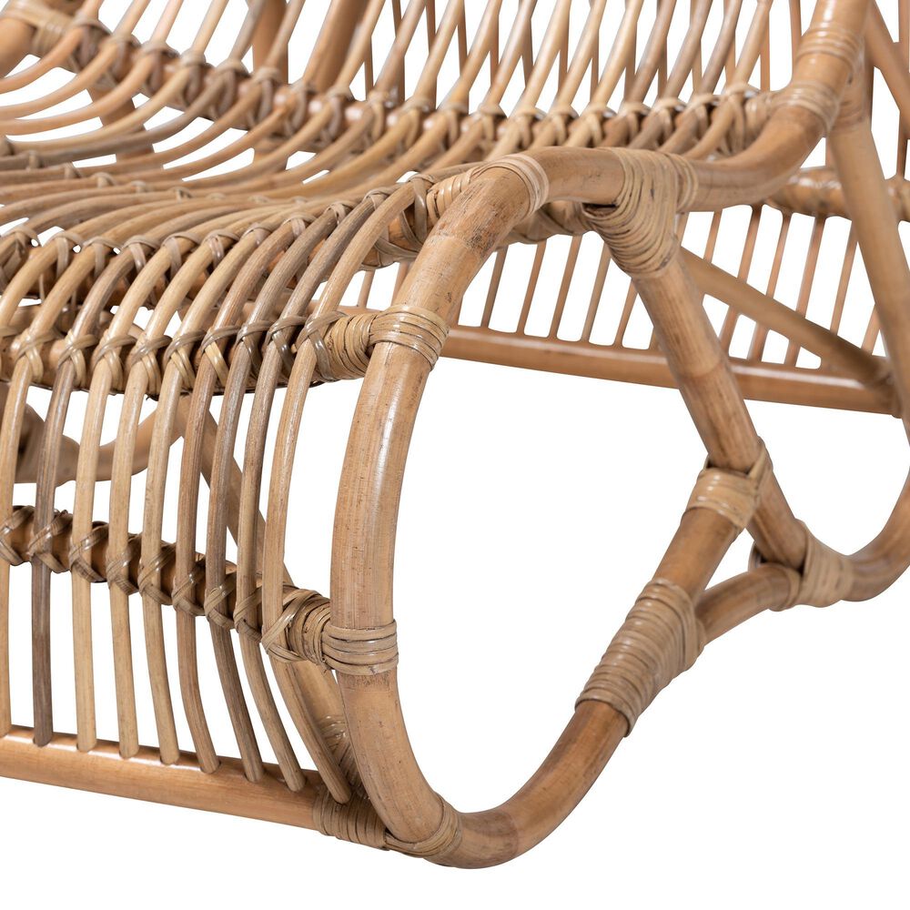 Baxton Studio Genera Rattan Lounge Chair in Natural, , large