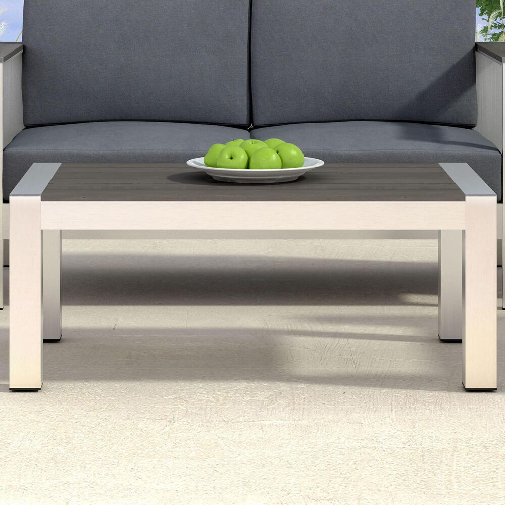 Zuo Modern Cosmopolitan Coffee Table in Silver and Light Gray, , large