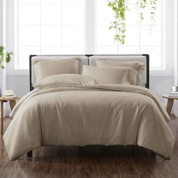 Pem America Cannon Solid 3-Piece Full/Queen Duvet Cover Set in Khaki, , large