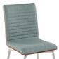 Lumisource Mason Contemporary Dining/accent Chair with Swivel in Stainless Steel, Walnut Wood, and Green Fabric - Set of 2, , large