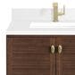 James Martin Vanities Amberly 30" Single Bathroom Vanity in Mid-Century Walnut with Single Hole 3 cm White Zeus Quartz Top and Rectangular Sink, , large