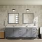 Lexora Home Jacques 84" Double Bathroom Vanity in Dark Grey with 2 cm White Quartz Top and Rectangular Sinks, , large