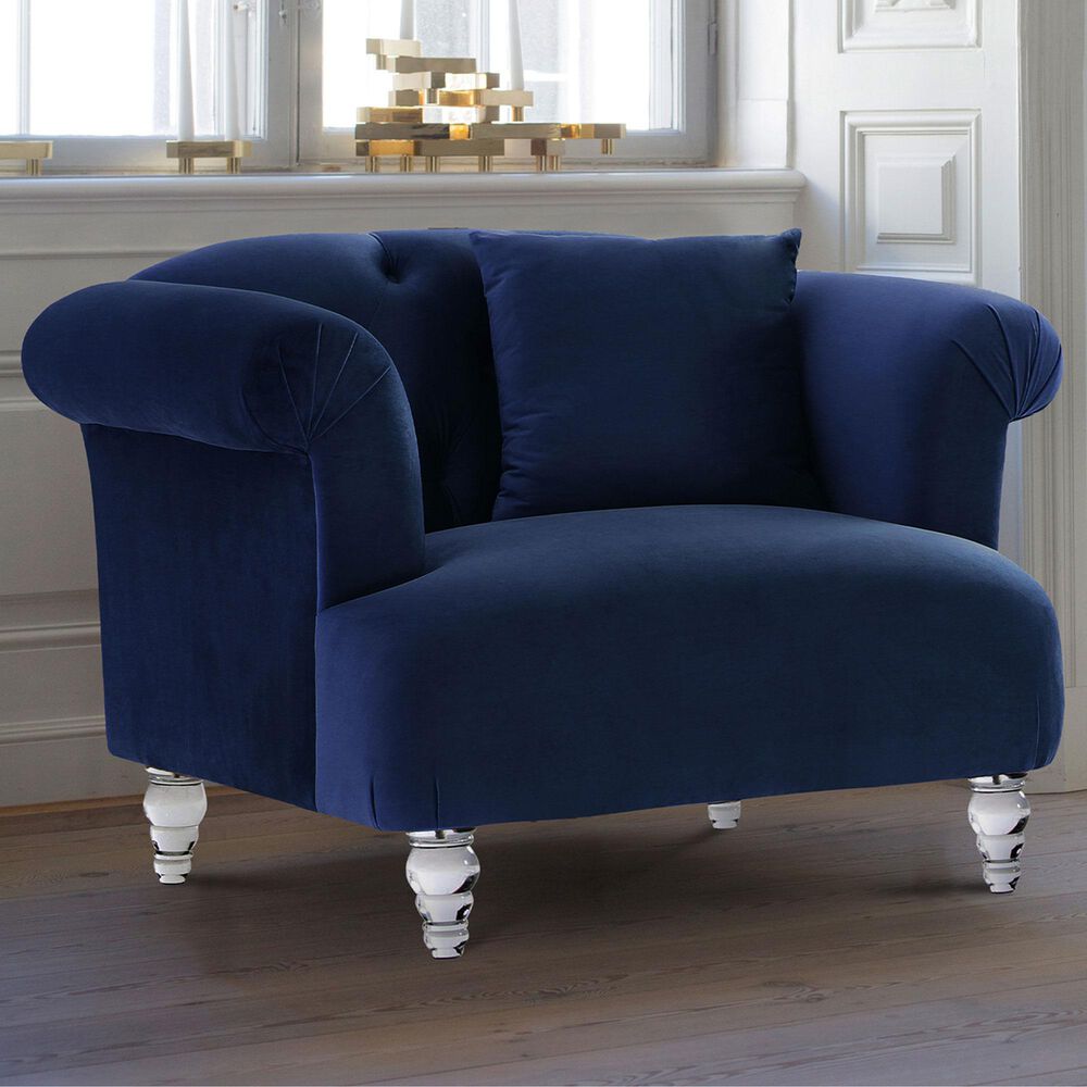 Blue River Elegance Accent Chair in Blue, , large