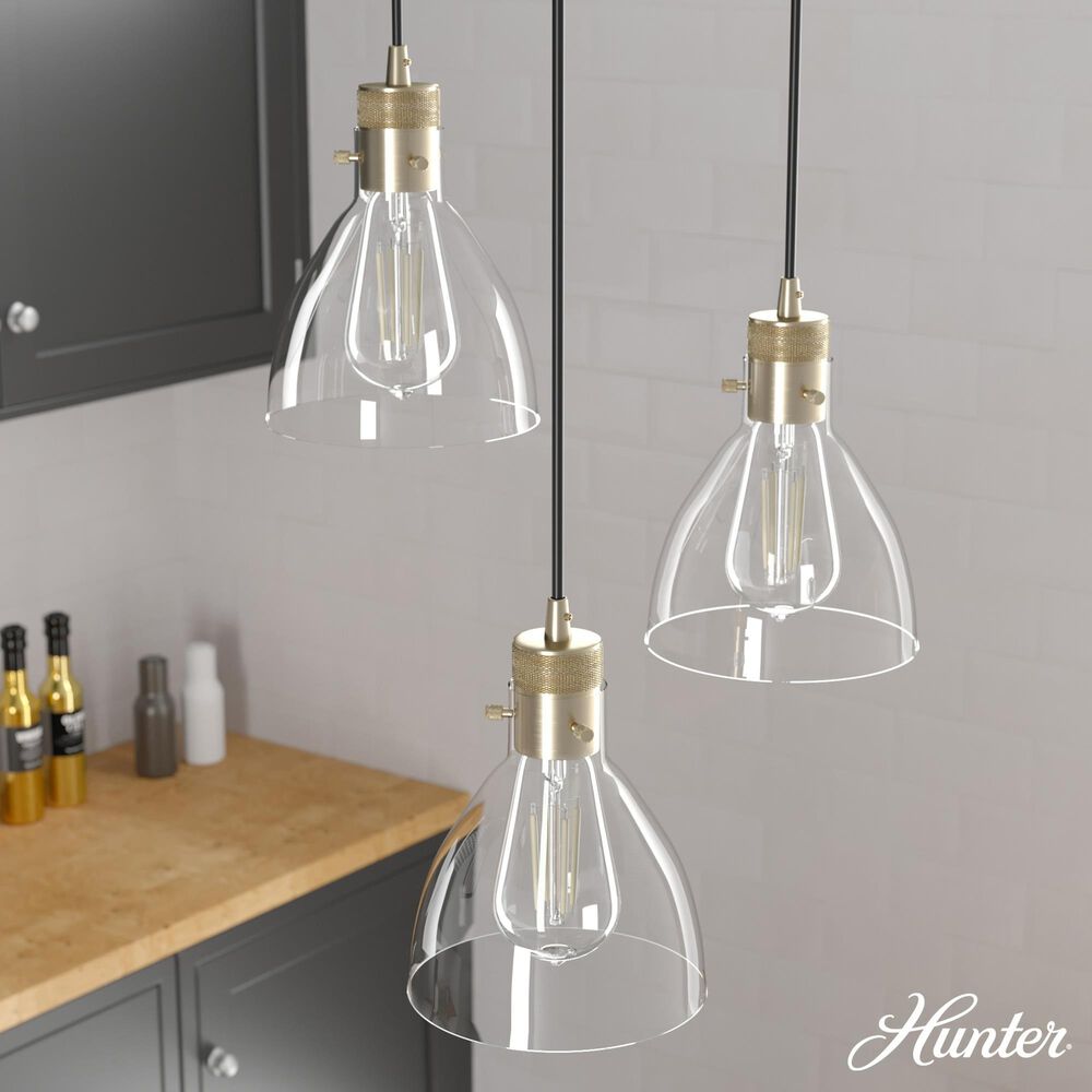 Hunter Van Nuys 3-Light Round Cluster in Alturas Gold, , large