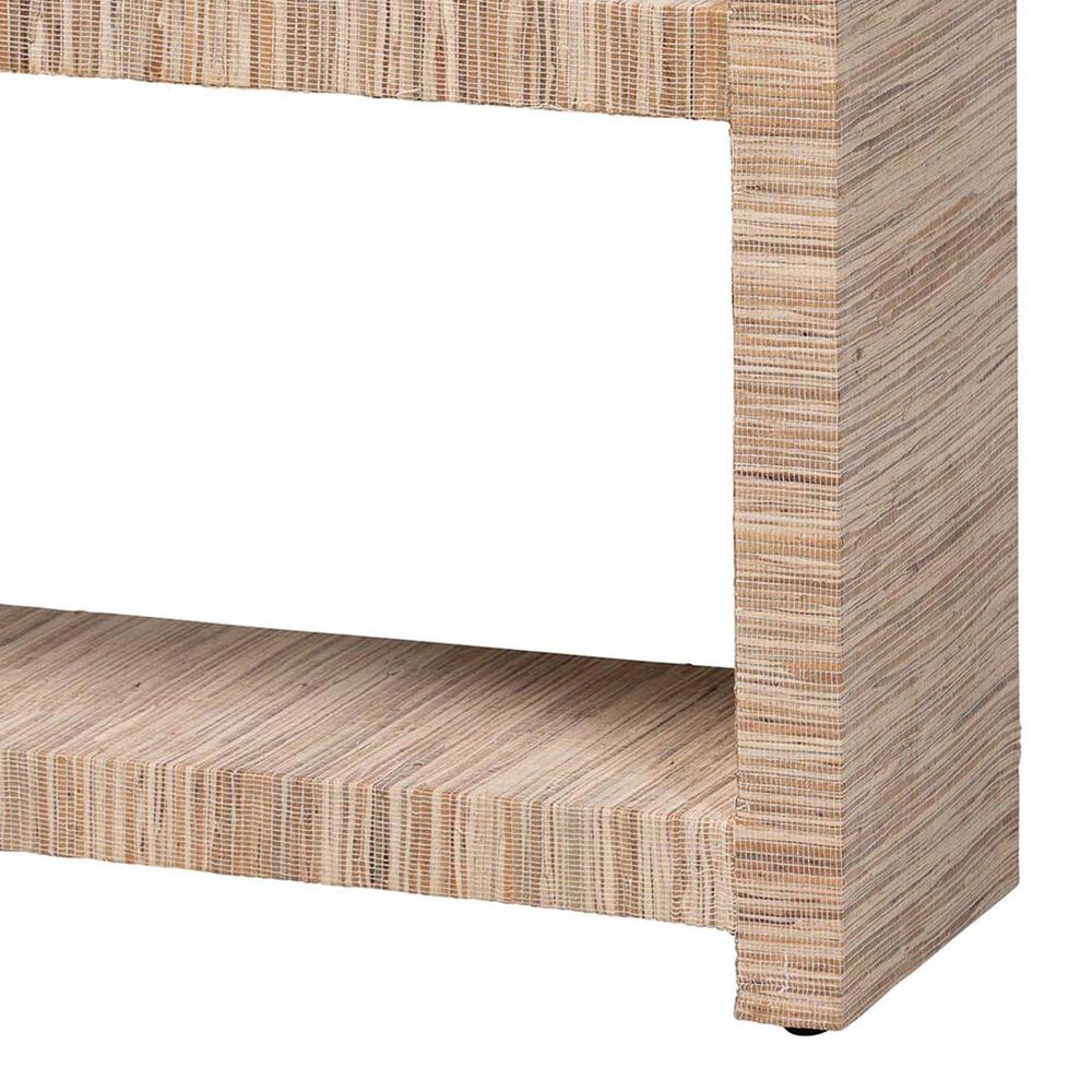 Baxton Studio Lucy 35" Bohemian Bookcase with Open Shelves in Natural, , large