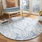 Safavieh Micro-Loop MLP512M 5" Round Blue and Ivory Area Rug, , large