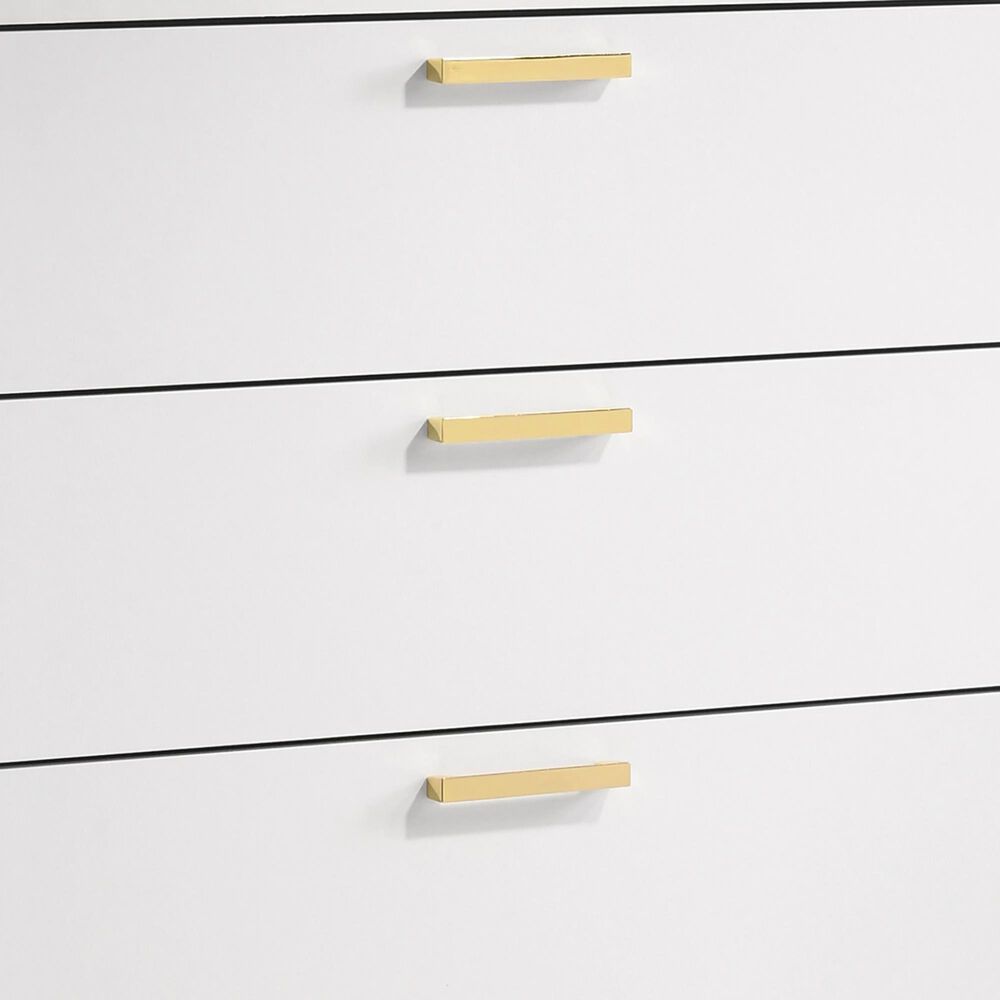 Pacific Landing Kendall 5Drawer Chest in Gold and White NFM