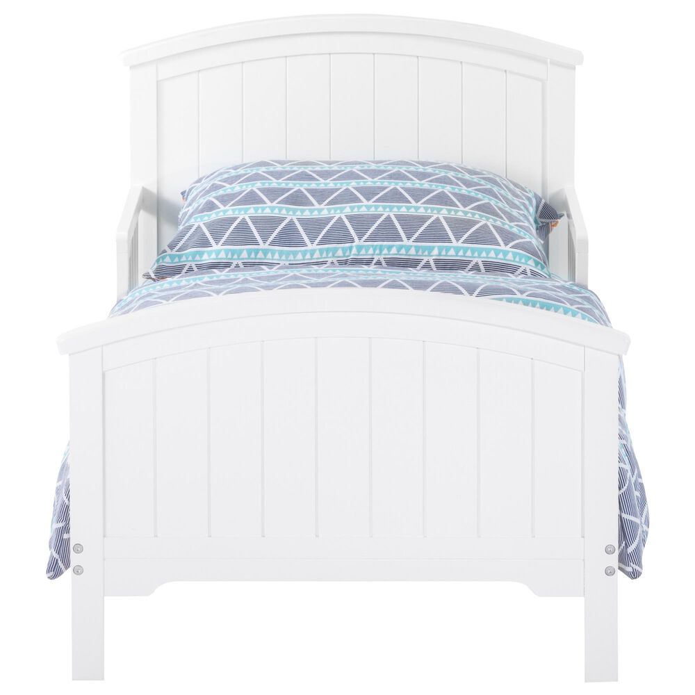 Foundations Worldwide Hampton Toddler Bed with Rails in Matte White, , large