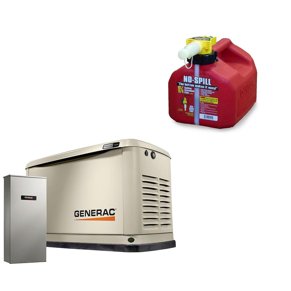 Generac 13000-Watt Home Backup Generator + 1 1/4 Gallon No Spill Gas Can, , large