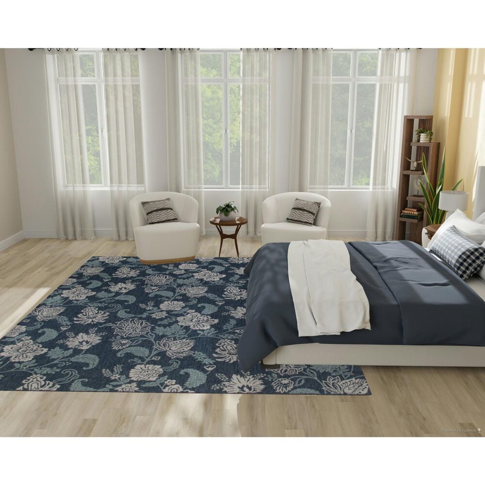 Nourison Garden Oasis GOA03 Navy 8&#39; x 10&#39; Indoor/Outdoor Area Rug, , large