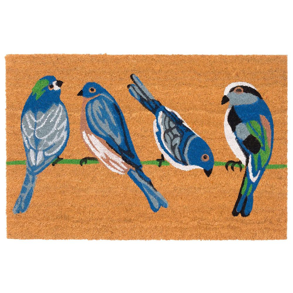 Trans-Ocean Import Natura Blue Birds 2" x 3" Natural and Blue Door Mat, , large