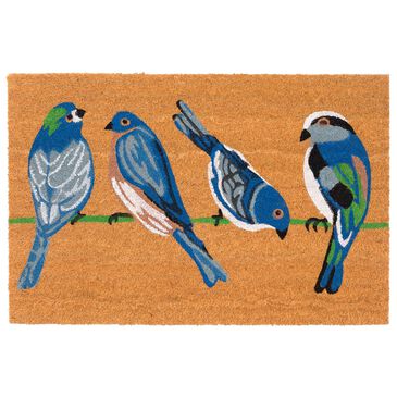 Trans-Ocean Import Natura Blue Birds 2" x 3" Natural and Blue Door Mat, , large