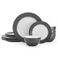 Lifetime Brands Grayson Charcoal 12pc Dinnerware Set, , large
