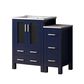 Lexora Home Volez 36" Single Bathroom Vanity in Navy Blue with White Ceramic Top and Rectangular Sink, , large
