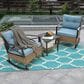 Hearth and Haven 3-Piece Outdoor Rocking Chair Set with Side Table in Blue, , large