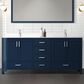 Lexora Home Jacques 72" Double Bathroom Vanity in Navy Blue with 2 cm White Cultured Marble Top and Rectangular Sinks, , large