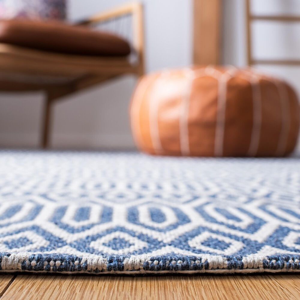 Safavieh Martha Stewart Cotton MSR405 2&#39; x 8&#39; Blue and Grey Runner, , large