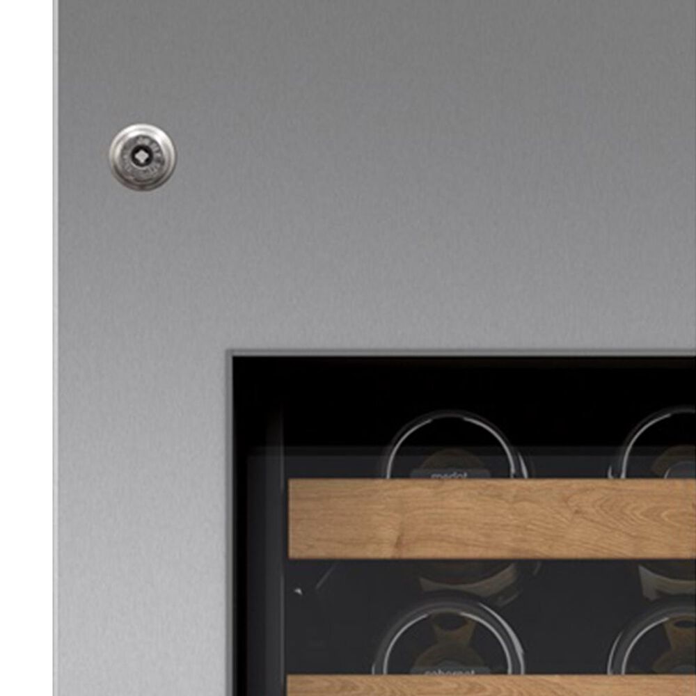 Sub Zero Integrated 30" Tall Wine Storage Door Panel with Professional Handle and Lock Right Hinge in Stainless Steel, , large