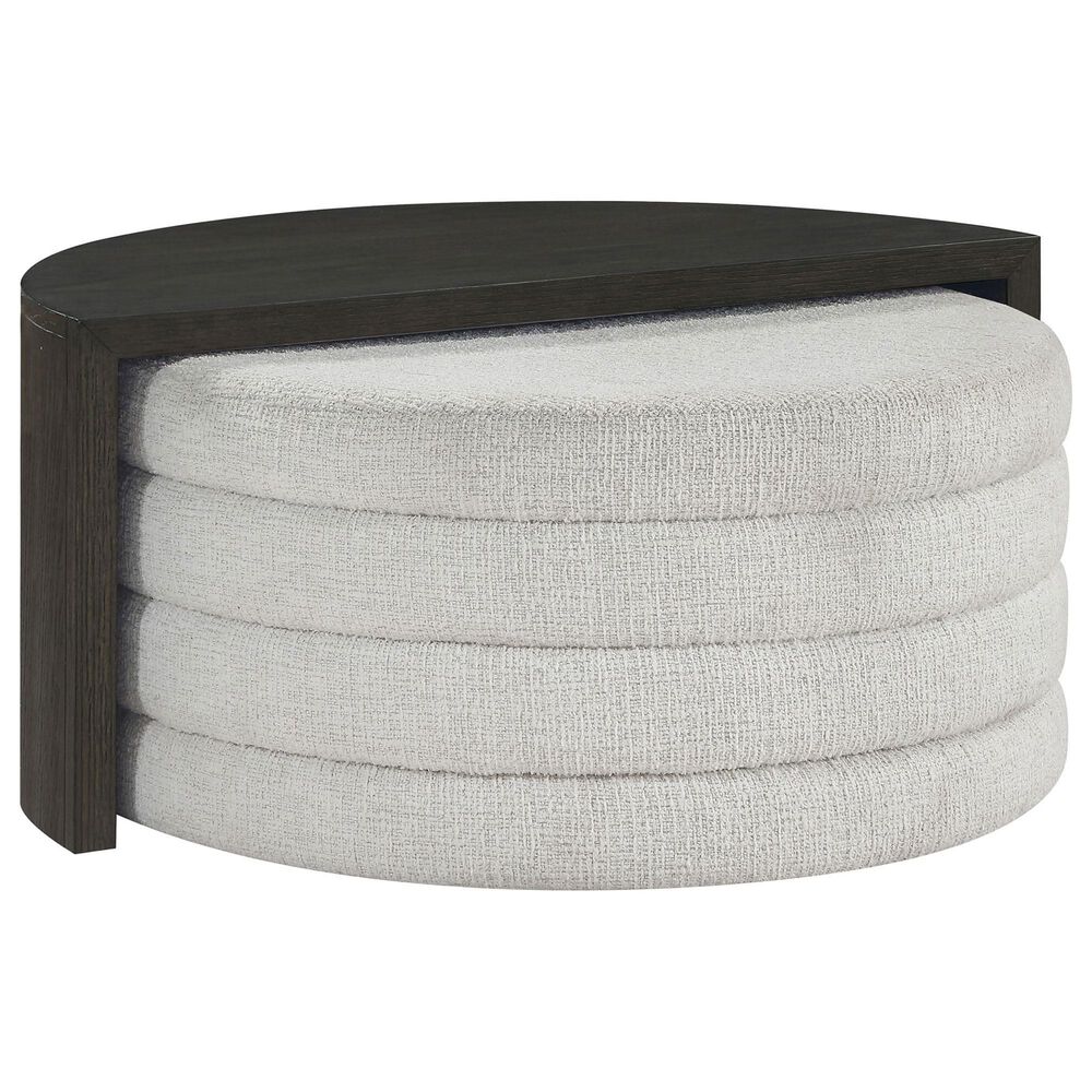 Crystal City Florence Nesting Cocktail Table with Castered Ottoman in Black, , large