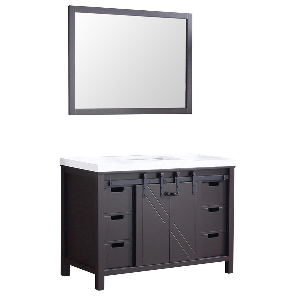 Lexora Home Marsyas 48" Single Bathroom Vanity and Mirror in Brown, , large